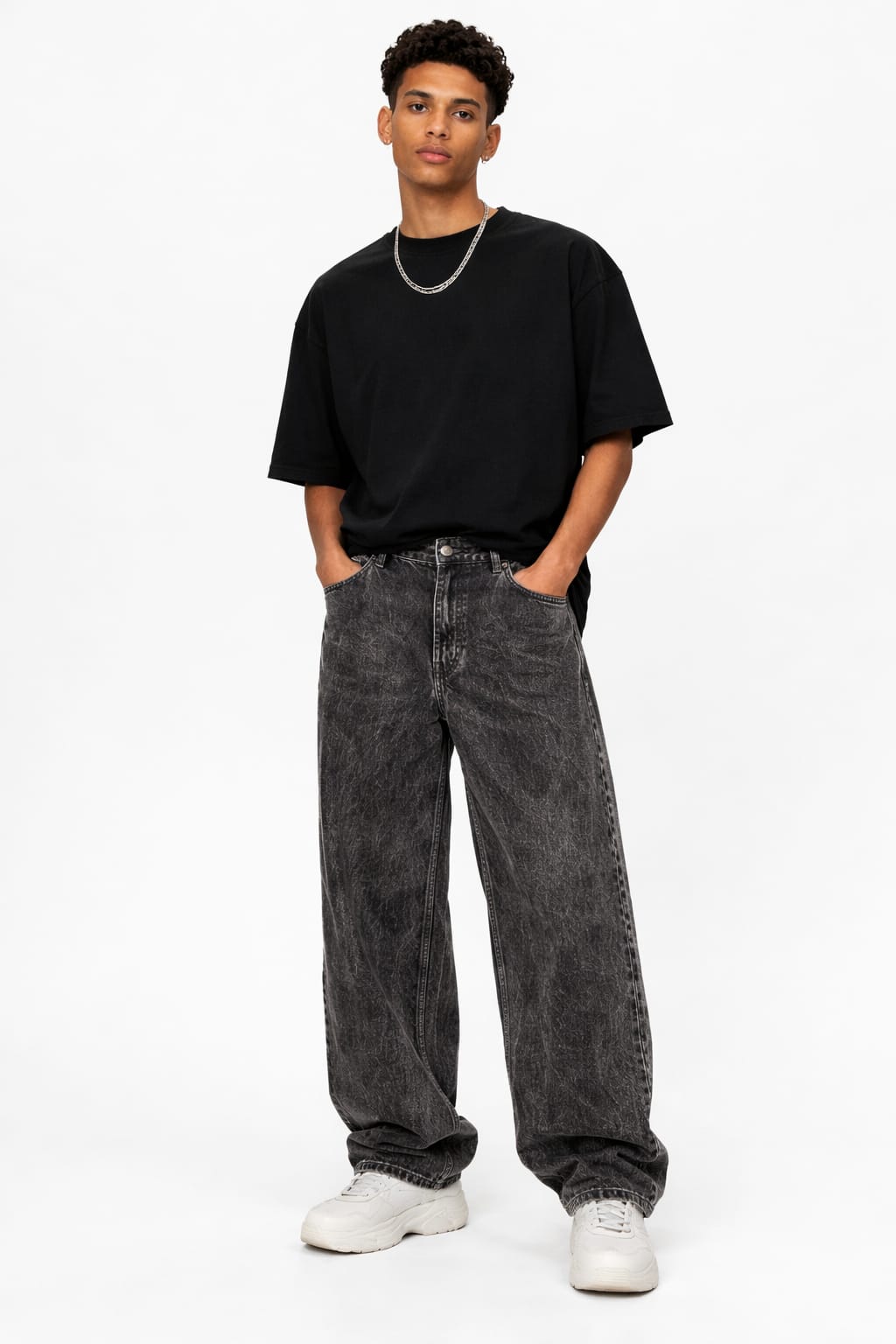 Charcoal Black Baggy Jeans