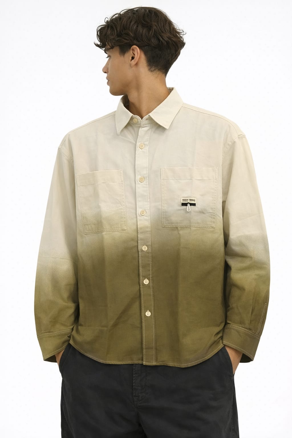 Olive Mist Boxy Oversized Shirt