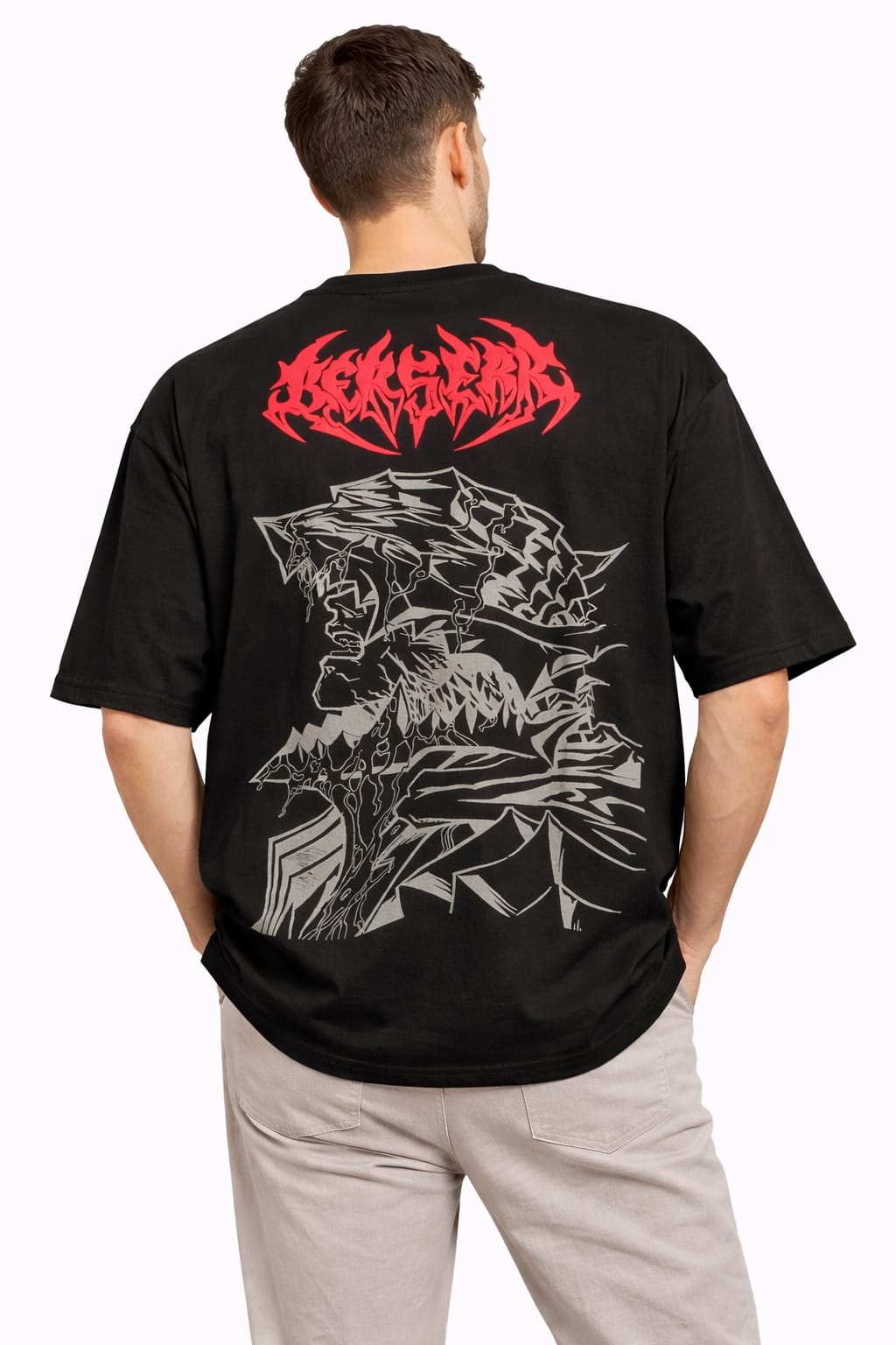 Inferno Red Graphic Oversized T-Shirt - Image 2