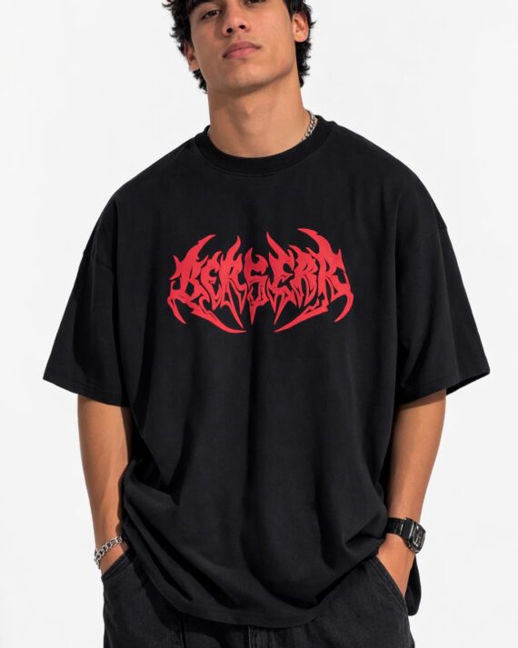Inferno Red Graphic Oversized T-Shirt