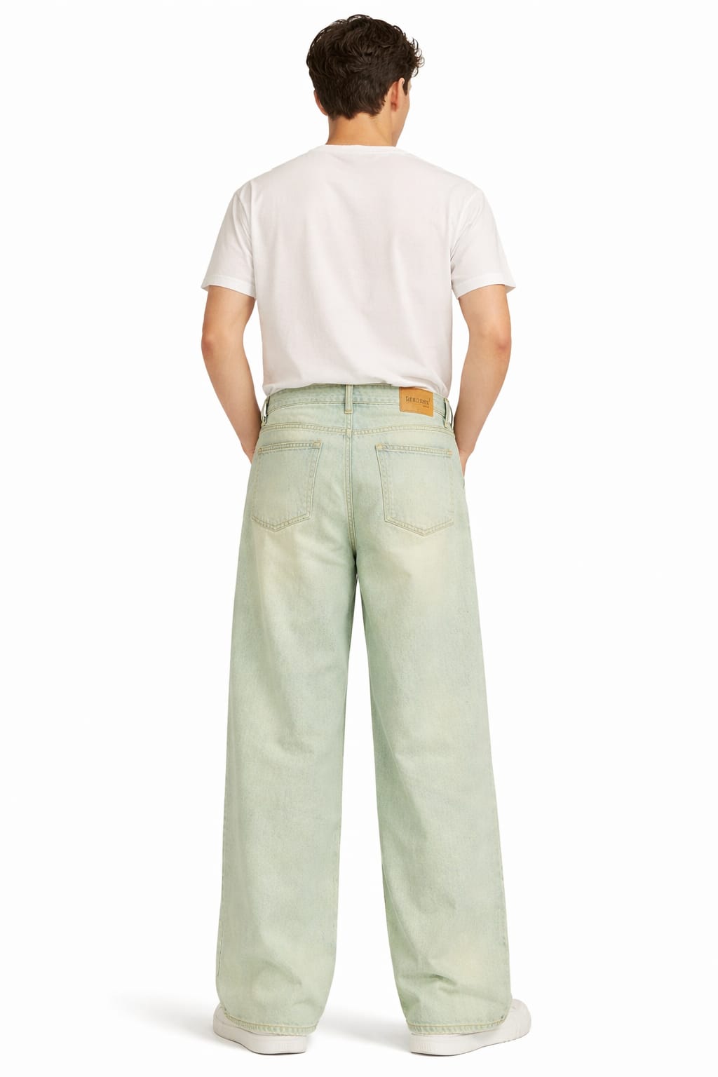 Mint Fade Wide-Leg Denim Jeans - Image 2