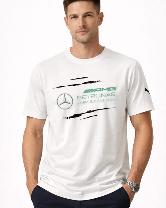 Mercedes AMG Petronas Formula One White Graphic T-Shirt