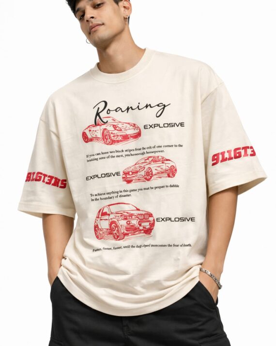 Men’s Roaring Speed Graphic Oversized T-Shirt