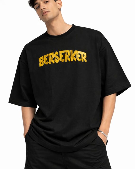 Men’s “Berserker” Graphic Oversized Black T-Shirt