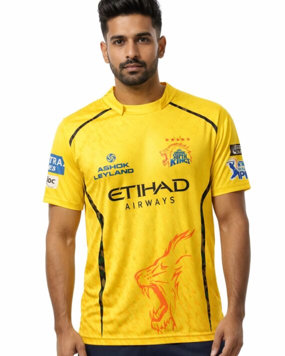 Men’s Yellow Cricket Fan Edition Sports Jersey