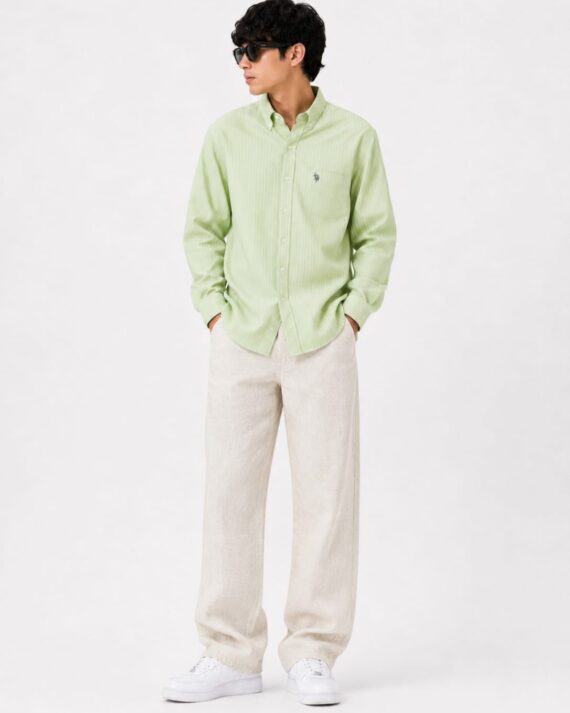Men's Mint Green Stripe Oxford Button-Down Shirt