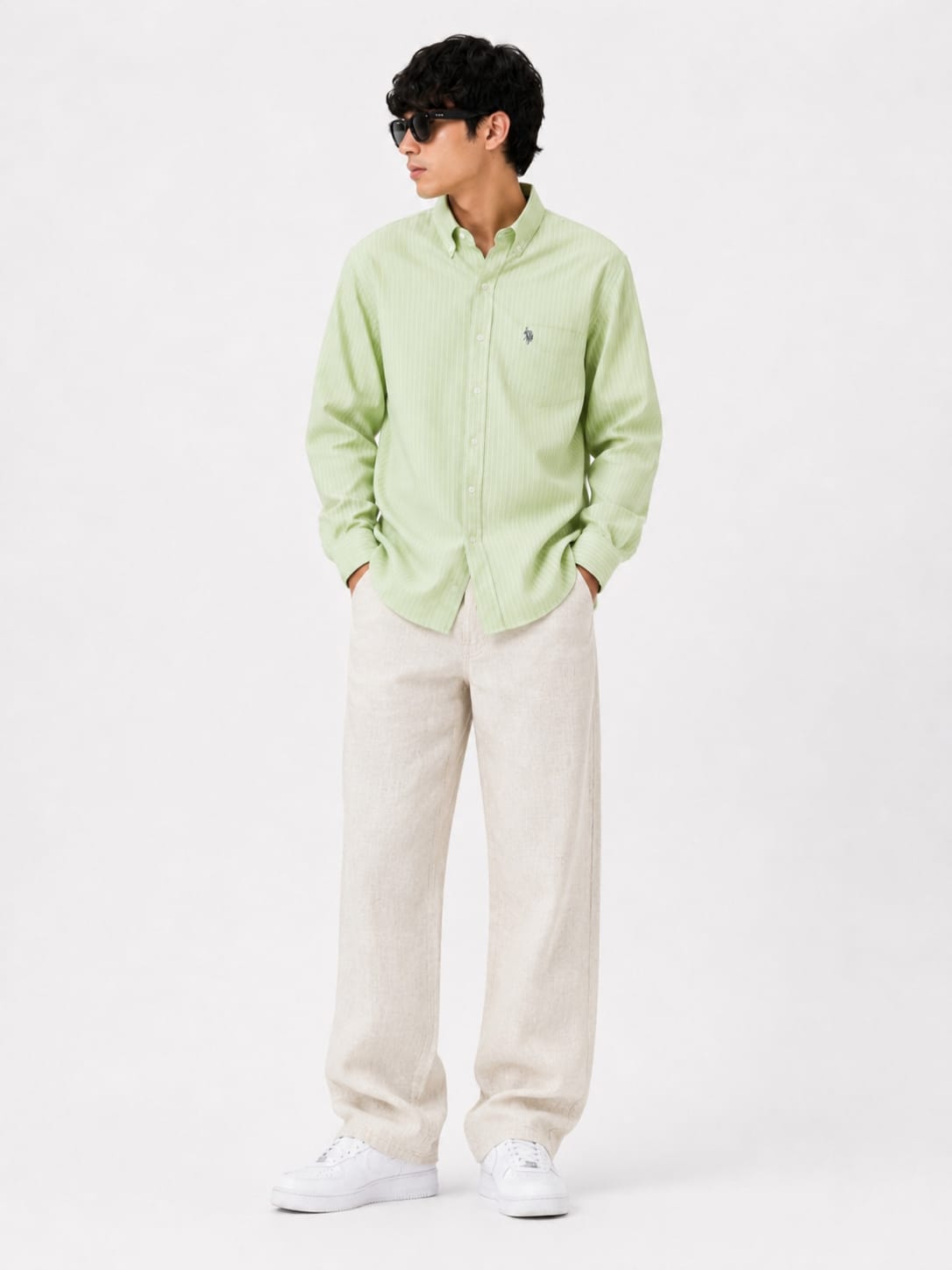Men's Mint Green Stripe Oxford Button-Down Shirt
