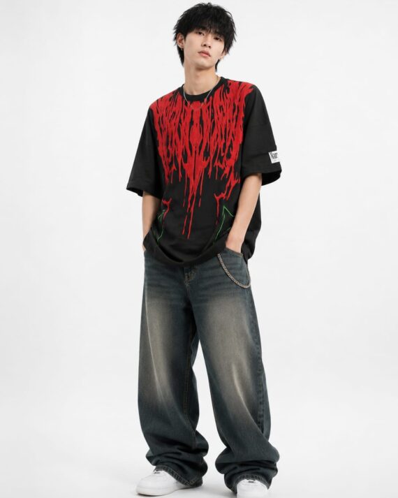 Men’s Inferno Drip Graphic Oversized T-Shirt
