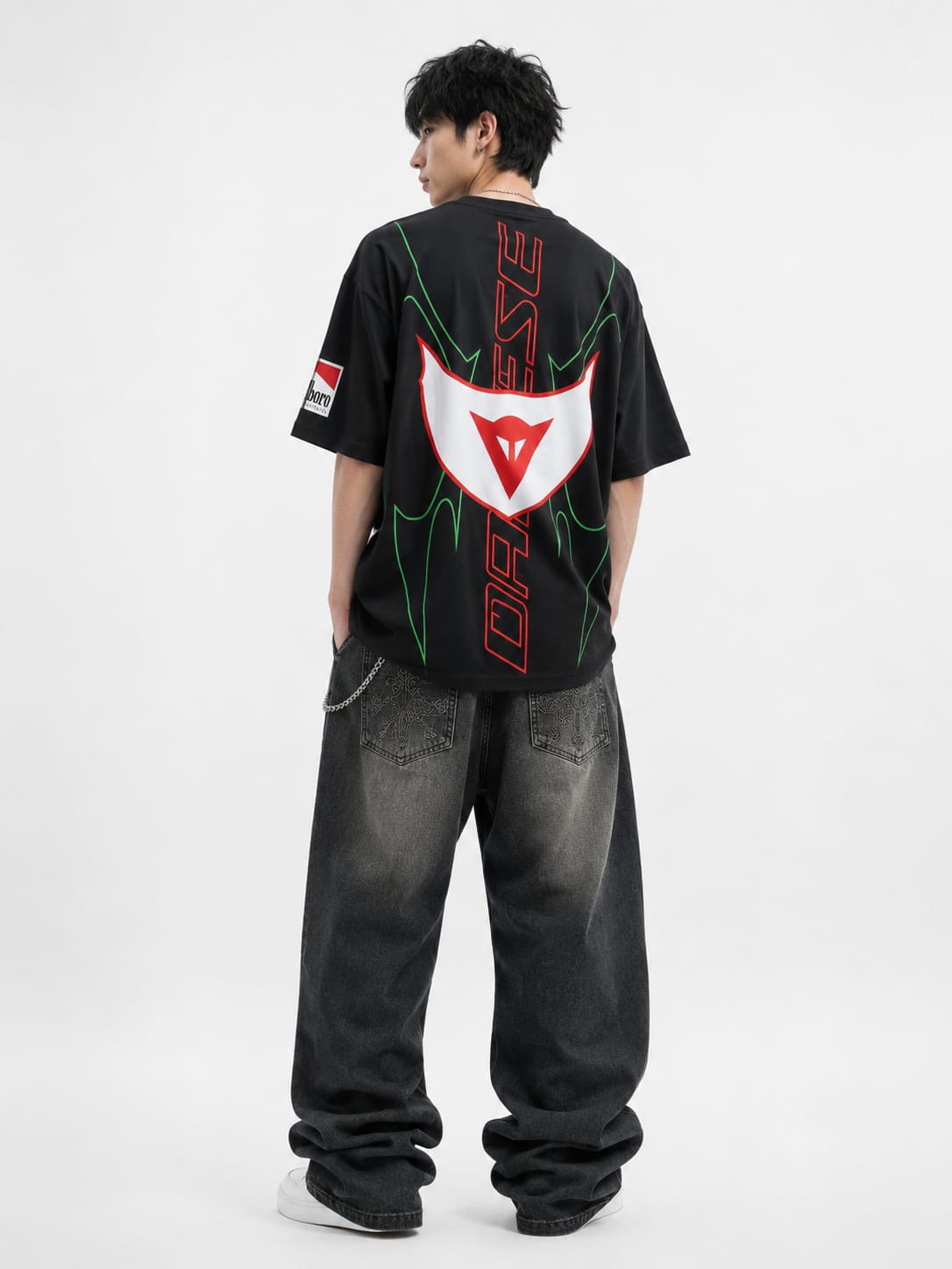 Men’s Neon Circuit Graphic Oversized T-Shirt - Image 2
