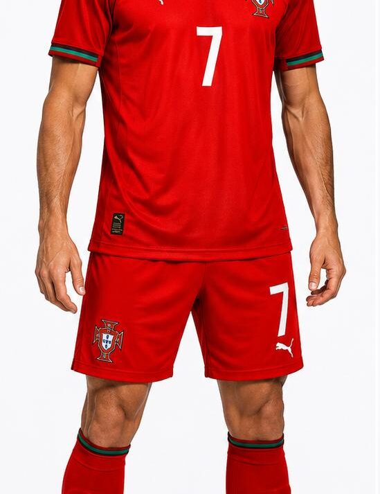 Portugal Inspired Red Football Jersey & Shorts Set – No.7 Edition