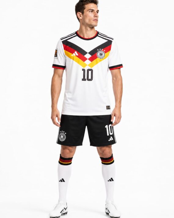 Germany Inspired White Football Jersey & Shorts Set – No.10 Edition