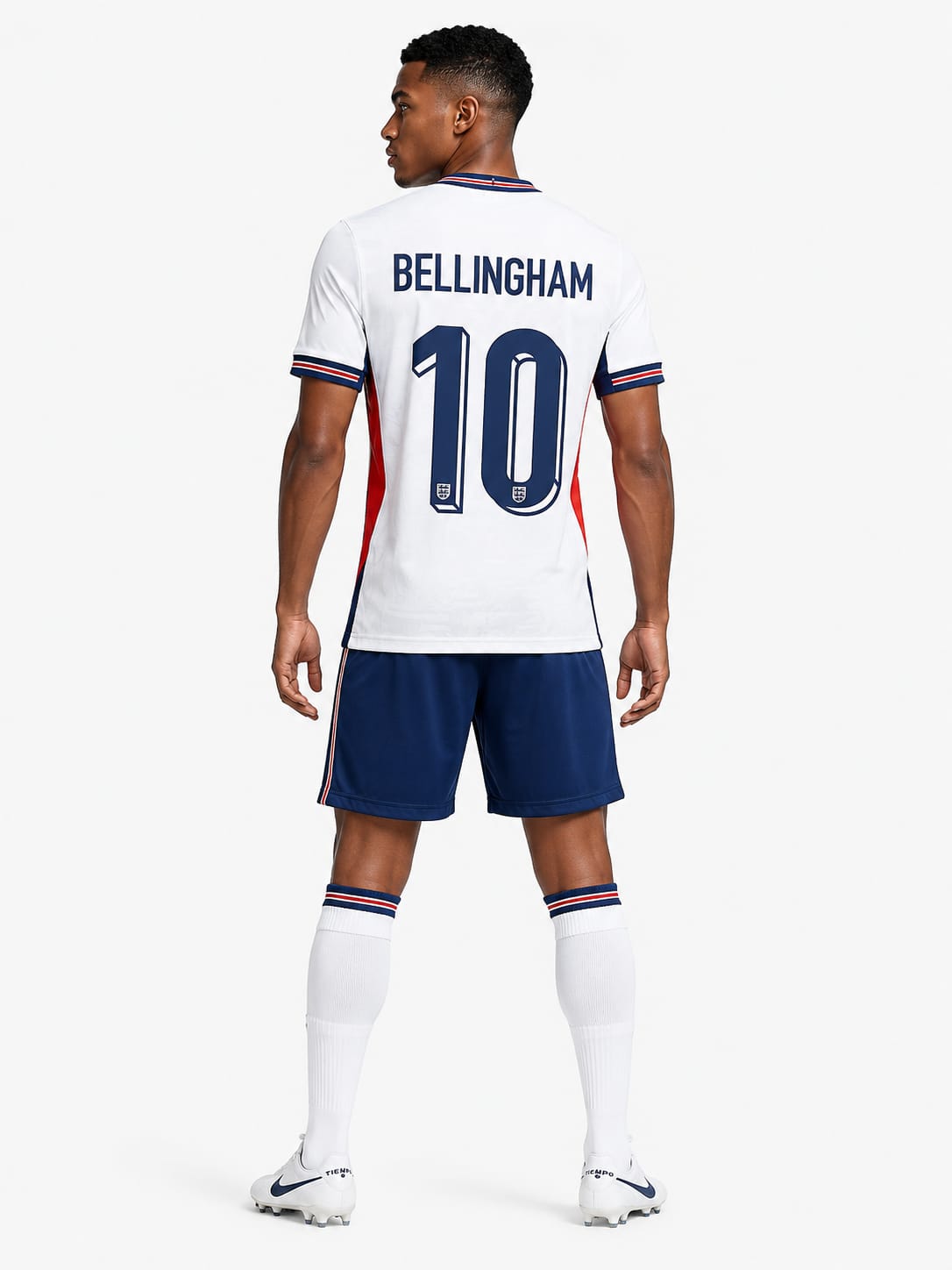 England Home Football Jersey & Shorts Set – White/Navy Match Edition - Image 2