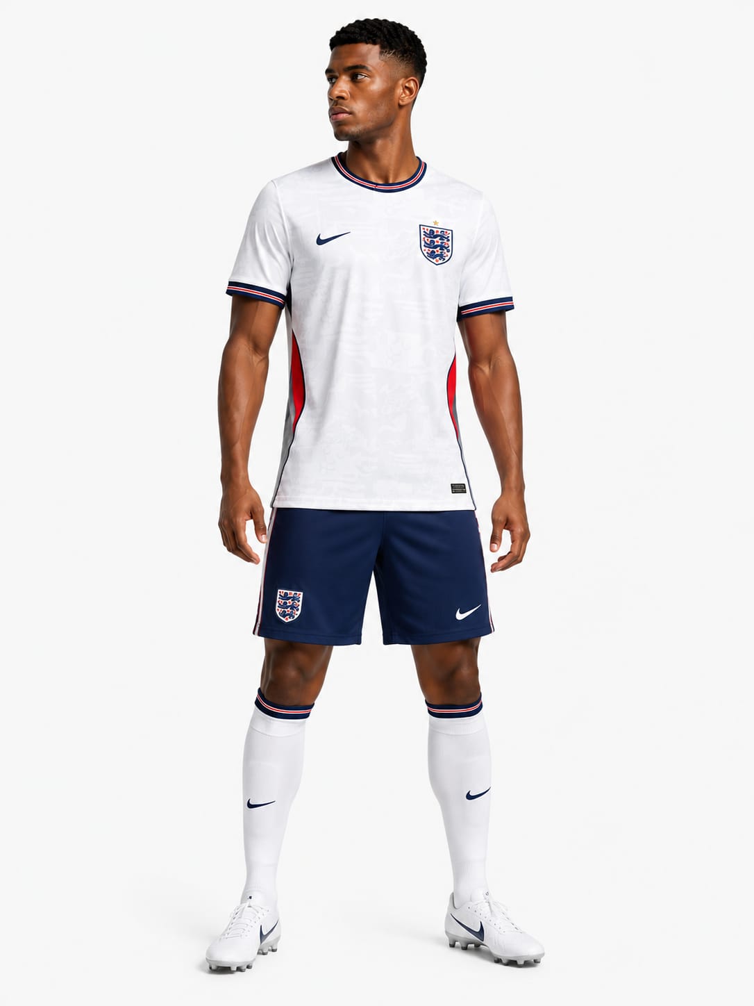 England Home Football Jersey & Shorts Set – White/Navy Match Edition