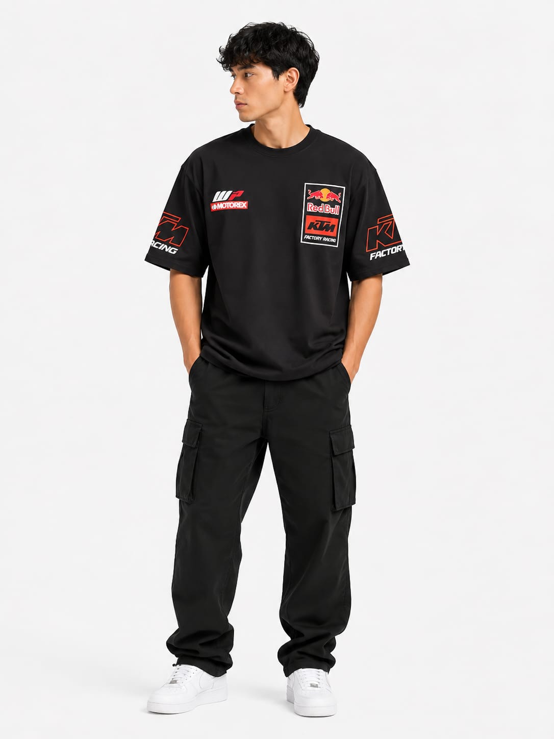 Men’s KTM Racing Team Oversized Graphic T-Shirt – Black Motorsport Streetwear Tee