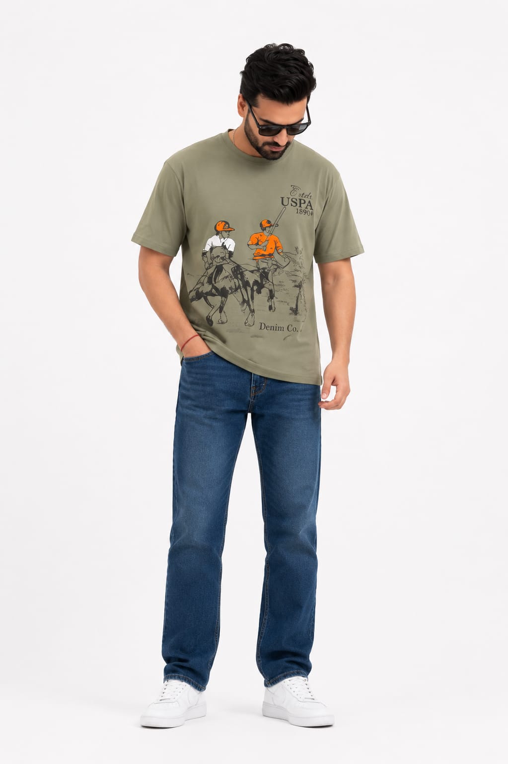USPA Heritage Polo Riders Graphic T-Shirt – Black Editionv