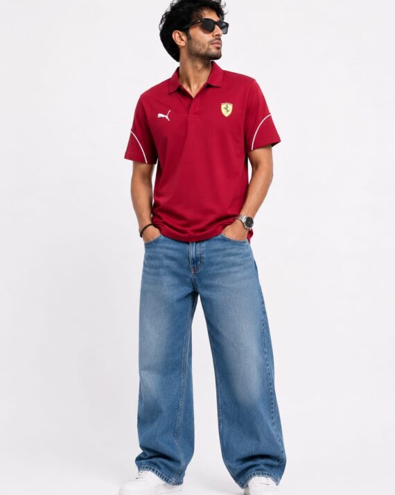 Men’s Maroon Motorsport Performance Polo T-Shirt