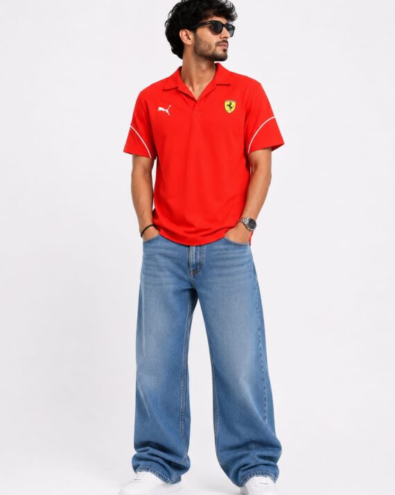 Men’s Red Motorsport Performance Polo T-Shirt