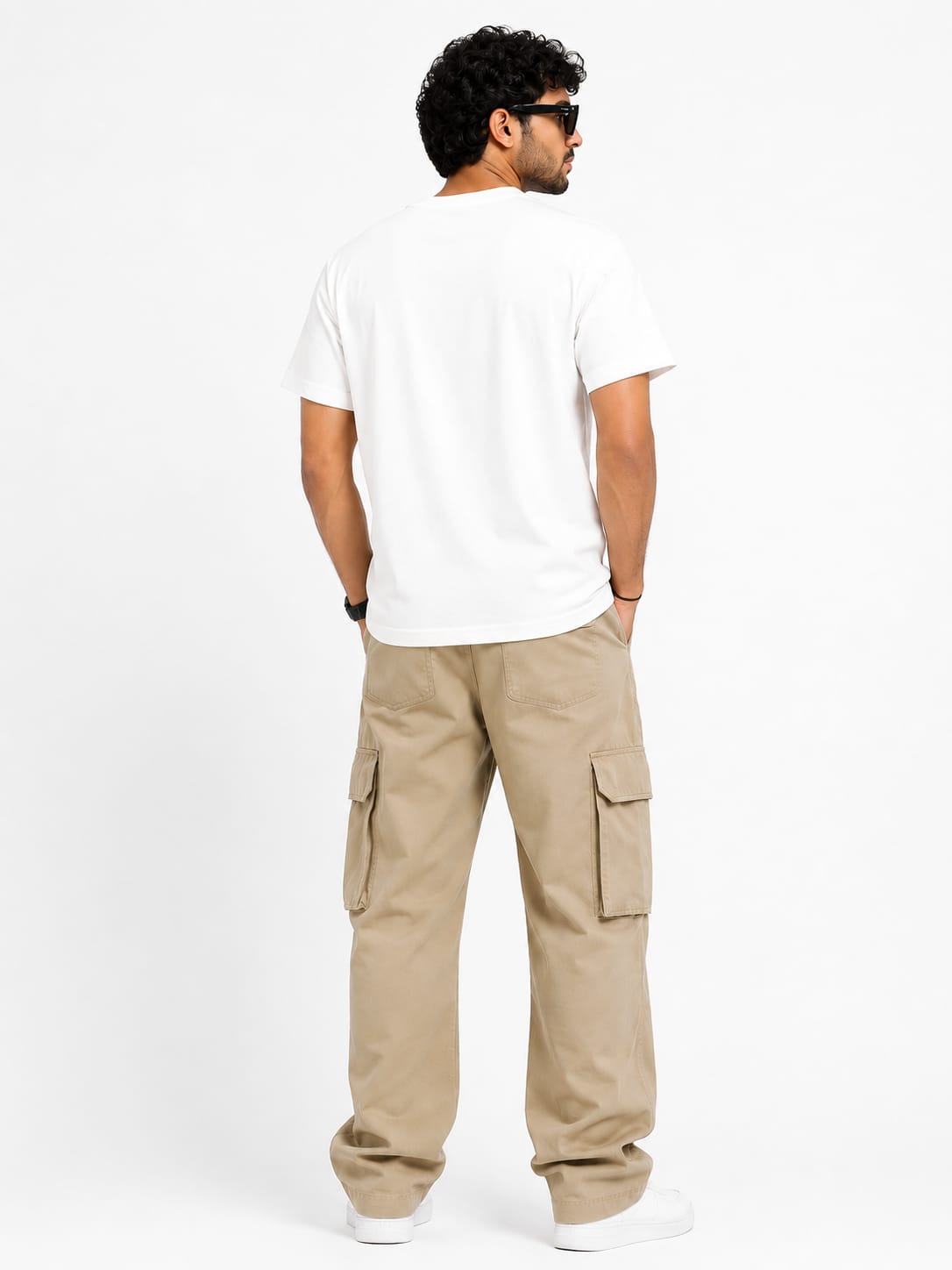 Men’s White Popeye Graphic Printed T-Shirt – "Don’t Panic, It’s Organic" - Image 2
