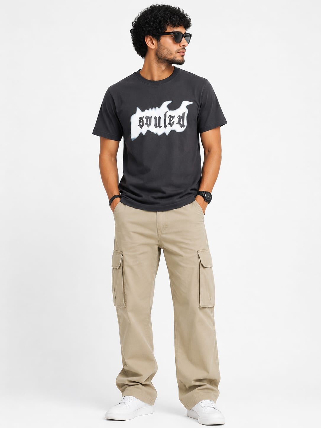 Men’s Black Graphic Oversized T-Shirt