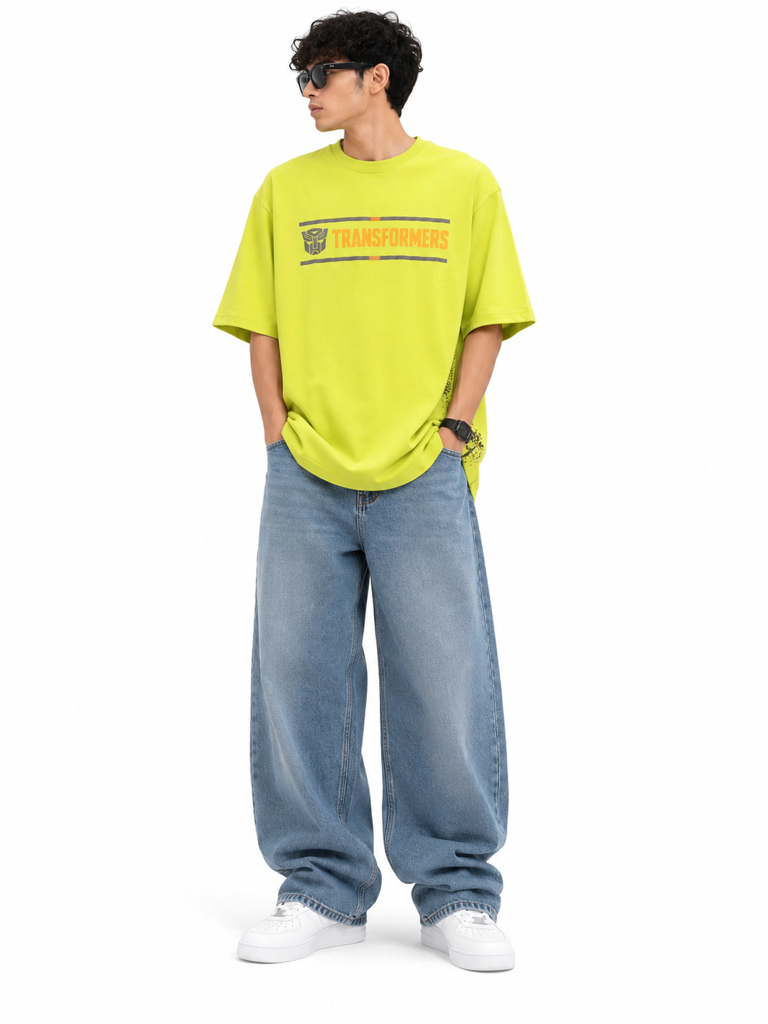 Transformers Oversized Premium Cotton T-Shirt – Neon Lime