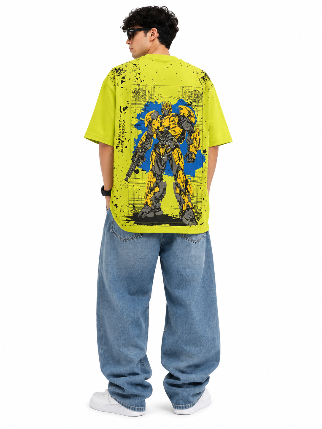 Transformers Oversized Premium Cotton T-Shirt – Neon Lime - Image 2