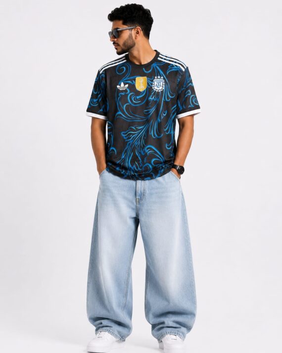 Argentina Black & Blue Graphic Football Jersey