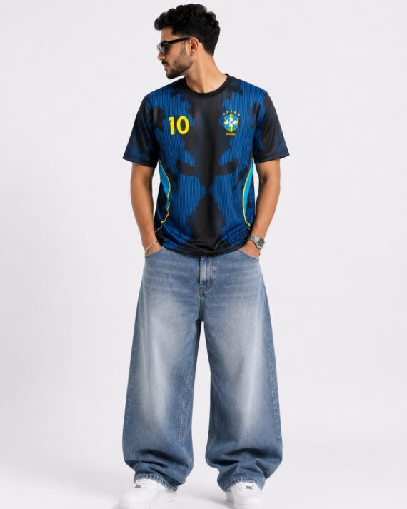Brazil No. 10 Blue Performance Football Jersey