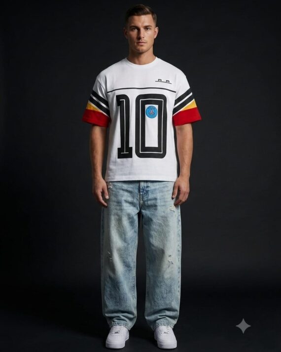 Men's White Paris No.10 Graphic Half Sleeve T-Shirt