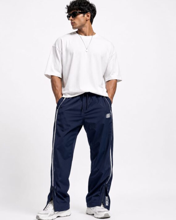 Men's Navy Blue Straight Fit Track Pants