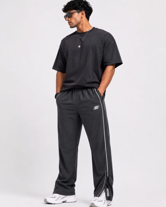 Men's Charcoal Grey Straight Fit Track Pants