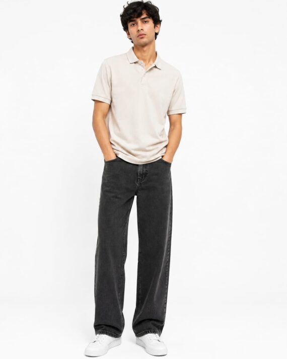 BUFFERLY Charcoal Loose Fit Jeans – Relaxed Streetwear Denim