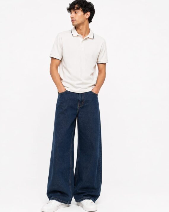 BUFFERLY Deep Indigo Baggy Jeans – Relaxed Streetwear Denim