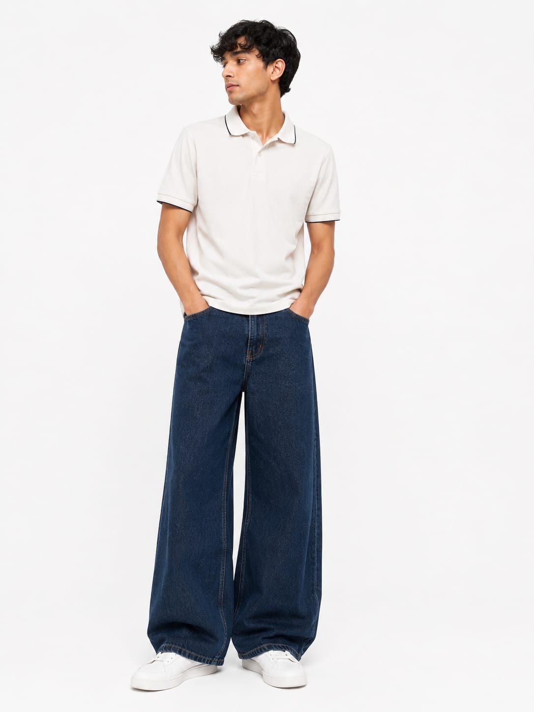 BUFFERLY Deep Indigo Baggy Jeans – Relaxed Streetwear Denim