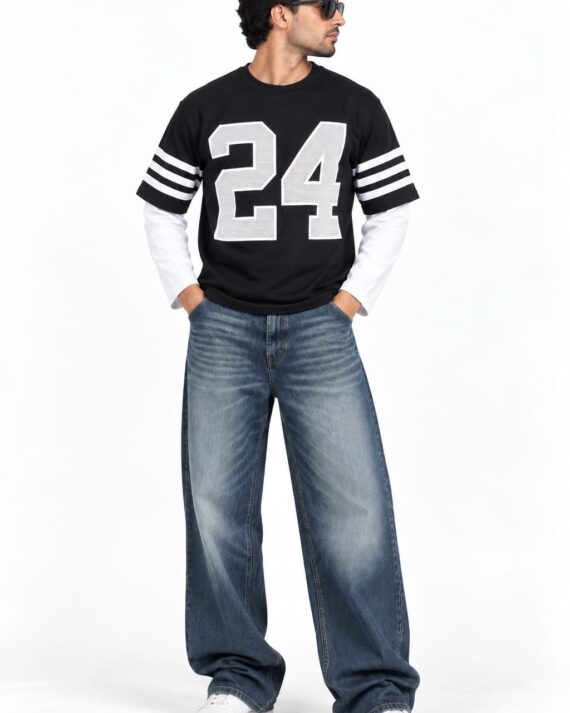 Men’s Oversized 24 Graphic Streetwear T-Shirt